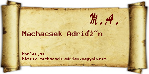 Machacsek Adrián névjegykártya